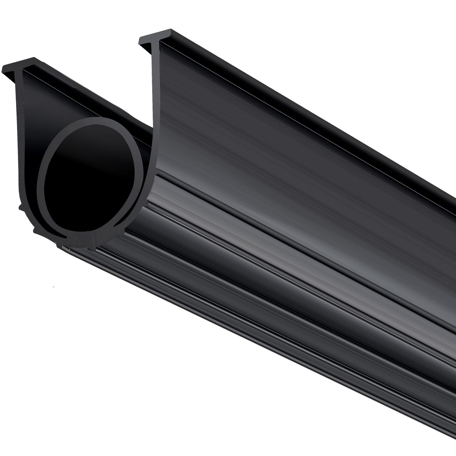 garage door seals bottom rubber, u shape +o ring garage door weather stripping, universal weatherproof threshold buffering sealing rubber , 5/16 inch t ends and 3 3/4 inch width (16 ft, black)