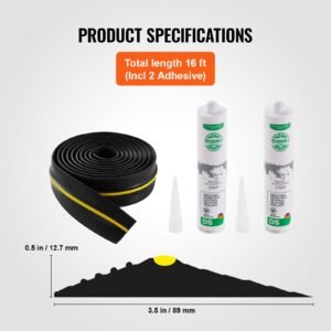 garage door threshold and bottom seals kit, 16 ft u shape+o ring universal garage door bottom seal weatherstrip pvc, combine with weatherproof garage threshold seal strip with adhesive, black
