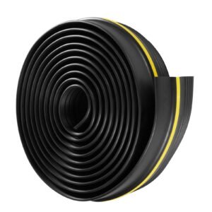 garage door threshold and bottom seals kit, 20 ft u shape+o ring universal garage door bottom seal weatherstrip pvc, combine with weatherproof garage threshold seal strip with adhesive, black