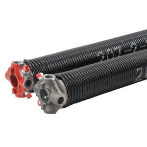 garage door torsion springs, pair of 0.207 x 2 x 22inch, 16000 cycles, garage door springs with non slip winding bars, gloves and mounting wrench, electrophoresis coated for replacement