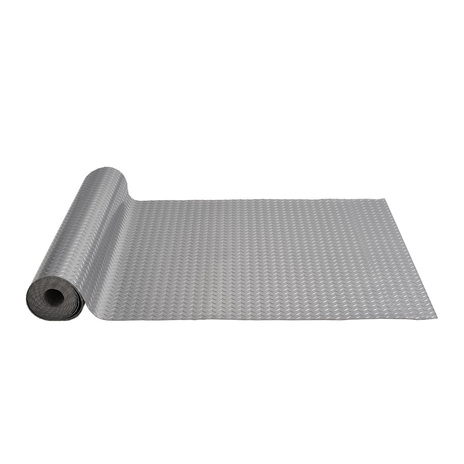 garage floor mat 4.9x13ft vinyl garage flooring roll anti slide diamond texture silver garage mats for under car 63.7sqft covering space diy pvc garage floor mat for gyms boats car trailer