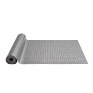 Garage Floor Mat 4.9x19ft Vinyl Garage Flooring Roll Anti-Slide Diamond Texture Gray Garage Mats for Under Car 93 sqft Covering Space DIY PVC Garage Floor Mat for Gyms Boats Car Trailer