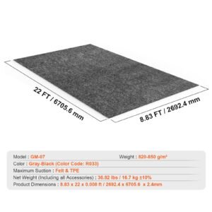 garage floor mat, 8'10"x22' waterproof protection from water,snow, rain,mud and oil for cars, non slip heavy duty containment mat with tpe anti leak backing & easy to clean & cuttable