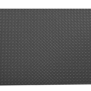 garage floor roll, 7.5 x 17 ft garage flooring mat, 2.2 mm thickened pvc diamond plate floor protector mat with double sided tape, non slip, easy to clean for warehouse, gyms, trailer, black