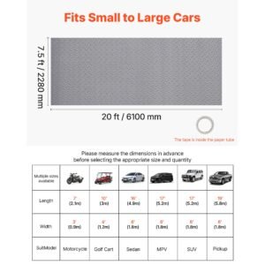garage floor roll, 7.5 x 20 ft garage flooring mat, 2.2 mm thickened pvc diamond plate floor protector mat with double sided tape, non slip, easy to clean for warehouse, gyms,silver gray