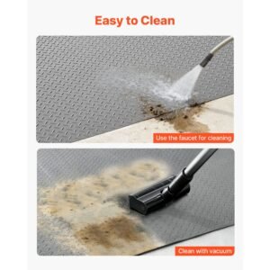 garage floor roll, 7.5 x 20 ft garage flooring mat, 2.2 mm thickened pvc diamond plate floor protector mat with double sided tape, non slip, easy to clean for warehouse, gyms,silver gray