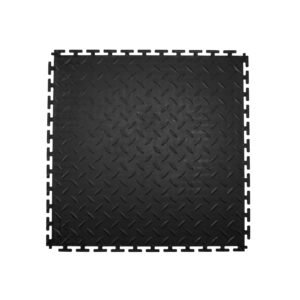 garage floor tiles interlocking, 8 pack 20.2 x 20.2 x 0.2 in interlocking modular garage flooring tiles, diamond plate slip resistant pvc mats for workshop,warehouse,tool room, black