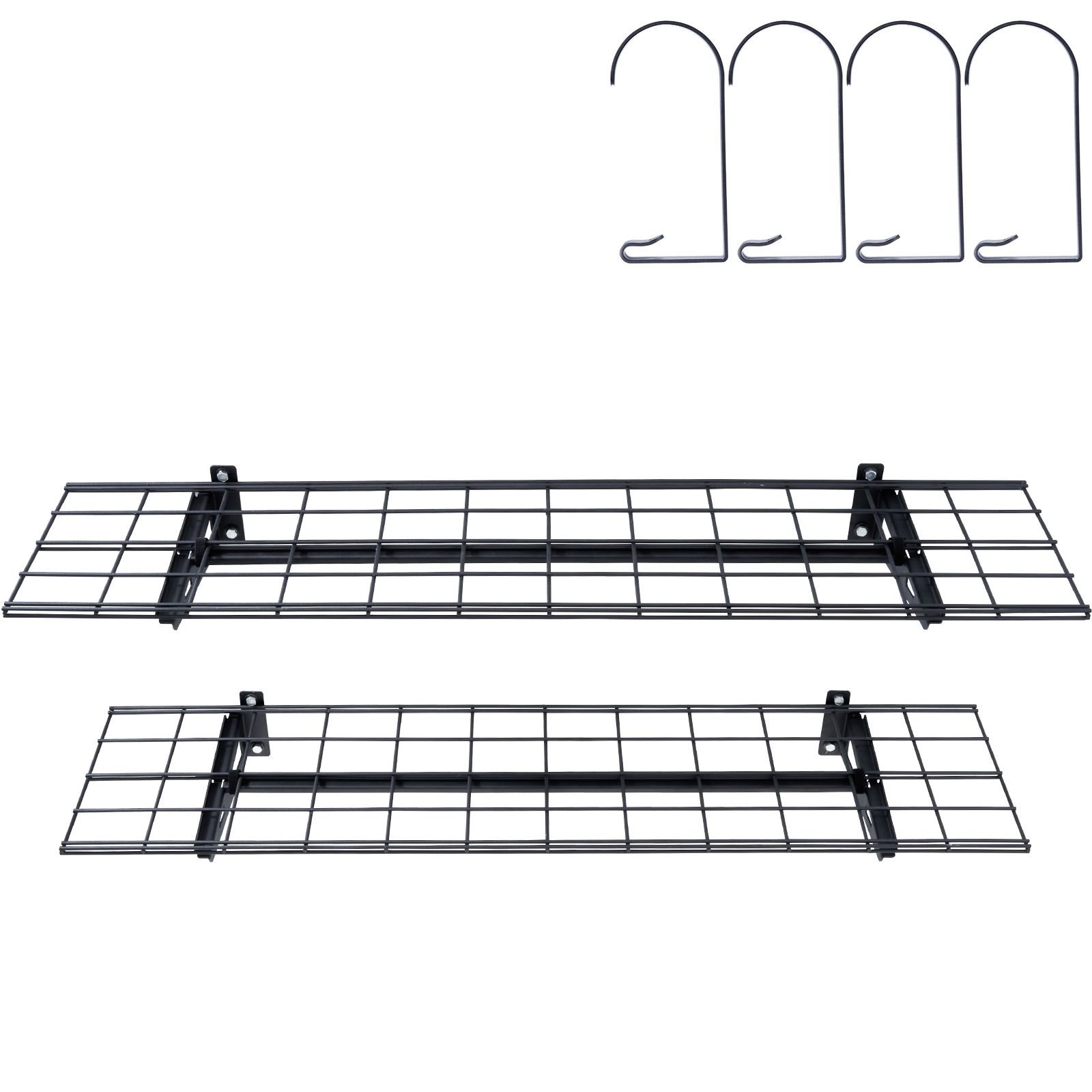 garage storage shelving, 2 pack, 4 x 1 ft heavy duty garage shelves wall mounted, 400 lbs load capacity(total) garage storage rack floating shelves, suitable for shop, shed, garage storage