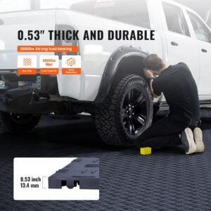 garage tiles interlocking, 12 x 12 x 0.53 inch 25 pack garage floor covering tiles, non slip double sided texture garage flooring tiles, for garages, basements, repair shops, graphite gray