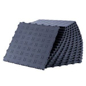garage tiles interlocking, 12 x 12 x 0.53 inch 25 pack garage floor covering tiles, non slip double sided texture garage flooring tiles, for garages, basements, repair shops, graphite gray