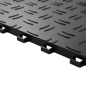 garage tiles interlocking, 12 x 12 x 0.53 inch 50 pack garage floor covering tiles, non slip double sided texture garage flooring tiles, for garages, basements, repair shops, black