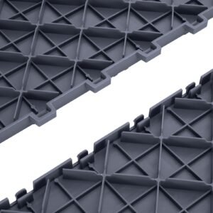 garage tiles interlocking, 12 x 12 x 0.53 inch 50 pack garage floor covering tiles, non slip double sided texture garage flooring tiles, for garages, basements, repair shops, graphite gray