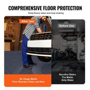 garage tiles interlocking, 12 x 12 x 0.53 inch 50 pack garage floor covering tiles, non slip double sided texture garage flooring tiles, for garages, basements, repair shops, graphite gray