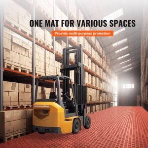garage tiles interlocking, 12 x 12 x 0.53 inch 50 pack garage floor covering tiles, non slip double sided texture garage flooring tiles, for garages, basements, repair shops, red