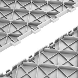 garage tiles interlocking, 12 x 12 x 0.53 inch 50 pack garage floor covering tiles, non slip double sided texture garage flooring tiles, for garages, basements, repair shops, silver