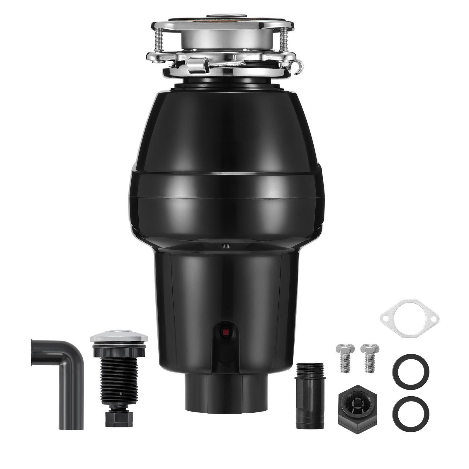 garbage disposal, 1/2 hp 3450rpm continuous feed food waste disposer, 3 bolt mount food waste grinding system with sound reduction, power cord & splash guard for kitchen sinks