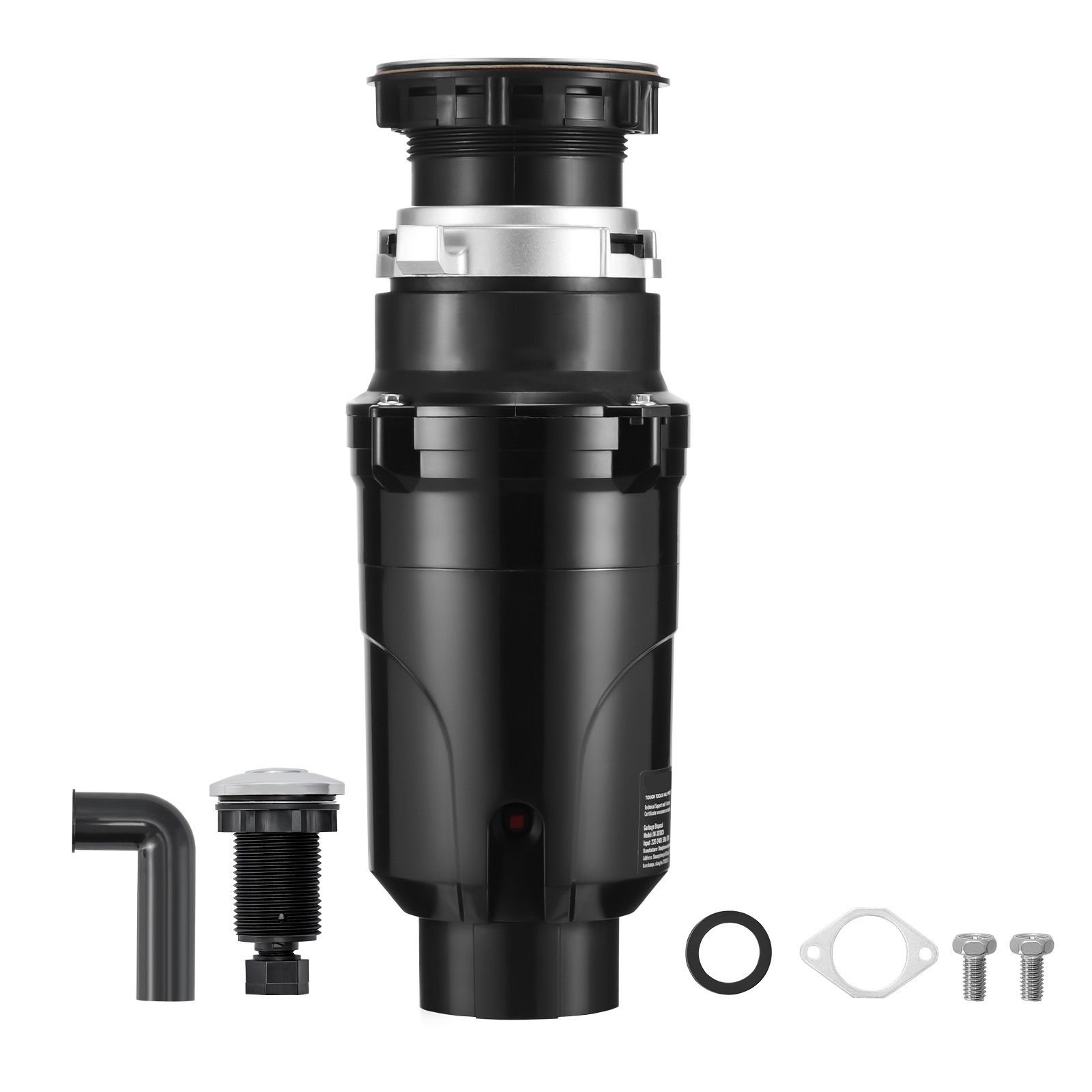 garbage disposal, 1/2hp 3450rpm continuous feed food waste disposer, ez connect food waste grinding system with power cord & splash guard for kitchen sinks