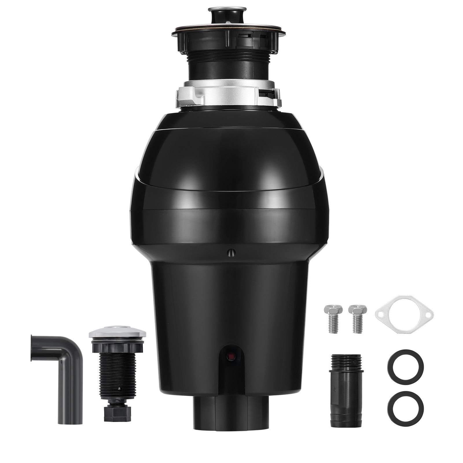 garbage disposal, 1hp 3270rpm continuous feed food waste disposer, ez connect food waste grinding system with sound reduction, power cord & splash guard for kitchen sinks
