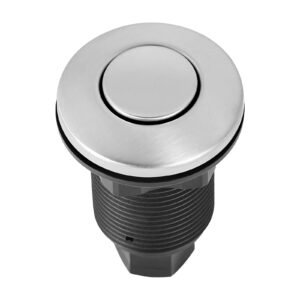 garbage disposal air switch kit, 2.5" sink top air switch for food waste disposal, brushed silver stainless steel on/off air button for waste disposer suitable for stainless steel countertops