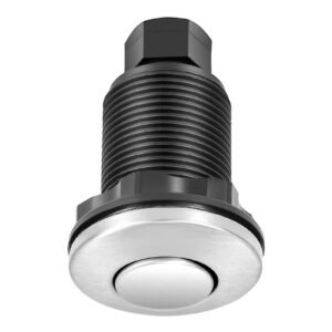 garbage disposal air switch kit, 2.5" sink top air switch for food waste disposal, brushed silver stainless steel on/off air button for waste disposer suitable for stainless steel countertops
