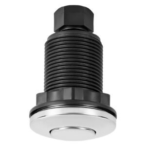 garbage disposal air switch kit, dual outlet sink top air switch for food waste disposal, 2.5 inch brushed nickel stainless steel on/off air push button, suitable for stainless steel countertops