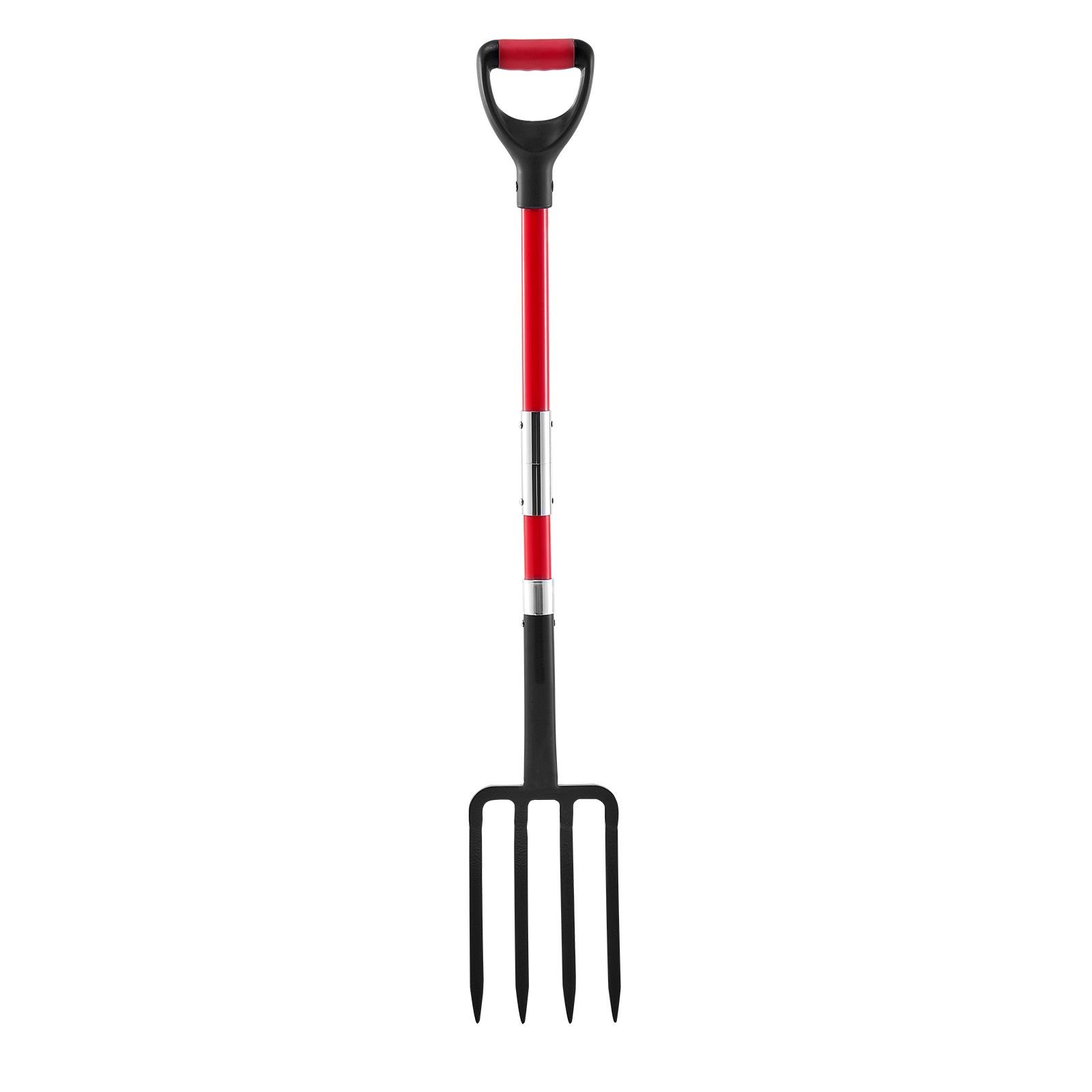 garden fork, 4 tine gardening pitchfork with fiberglass handle, 45 in heavy duty digging fork with y grip, forged steel spading fork for hay potato composting transplanting aeration