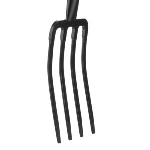 garden fork, 4 tine gardening pitchfork with fiberglass handle, 45 in heavy duty digging fork with y grip, forged steel spading fork for hay potato composting transplanting aeration