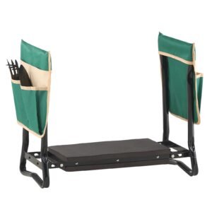 garden kneeler and seat, 8 in wide kneeling pad, heavy duty garden kneeling stool, folding garden seat with 2 tool bags, relieve knee & back pain, portable garden bench for women grandparents