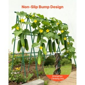 garden stakes 50 pack 5728 inch plastic coated metal tomato stakes garden sticks for plants support with pointed end and non slip bumps for growing climbing plants outdoor vegetables 4.jpg