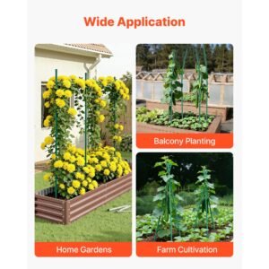 garden stakes 50 pack 5728 inch plastic coated metal tomato stakes garden sticks for plants support with pointed end and non slip bumps for growing climbing plants outdoor vegetables 5.jpg