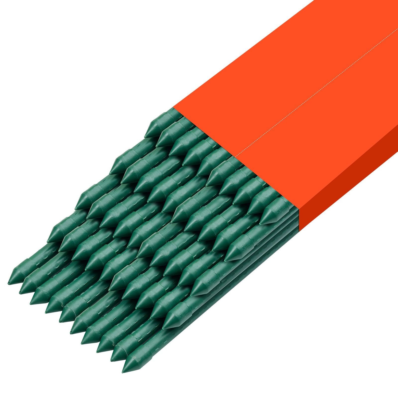 garden stakes 50 pack 5728 inch plastic coated metal tomato stakes garden sticks for plants support with pointed end and non slip bumps for growing climbing plants outdoor vegetables.jpg