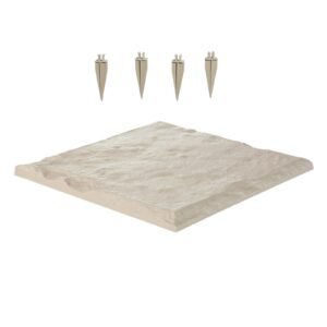 Garden Stepping Stones, 16Pcs 15.5 x 15.5 in, Decorative Stepping Stones with Stakes, Weather-Resistant Plastic Pathway Pavers, Smooth Surface, Outdoor Walkway for Lawn Patio Landscape, Beige