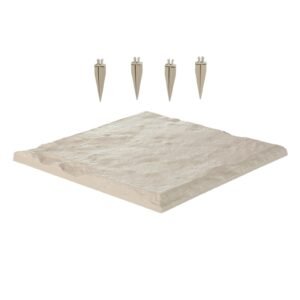 Garden Stepping Stones, 8Pcs 15.5 x 15.5 in, Decorative Stepping Stones with Stakes, Weather-Resistant Plastic Pathway Pavers, Smooth Surface, Outdoor Walkway for Lawn Patio Landscape, Beige