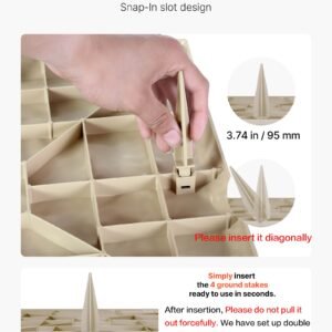 garden stepping stones, 8pcs 15.5 x 15.5 in, decorative stepping stones with stakes, weather resistant plastic pathway pavers, smooth surface, outdoor walkway for lawn patio landscape, beige