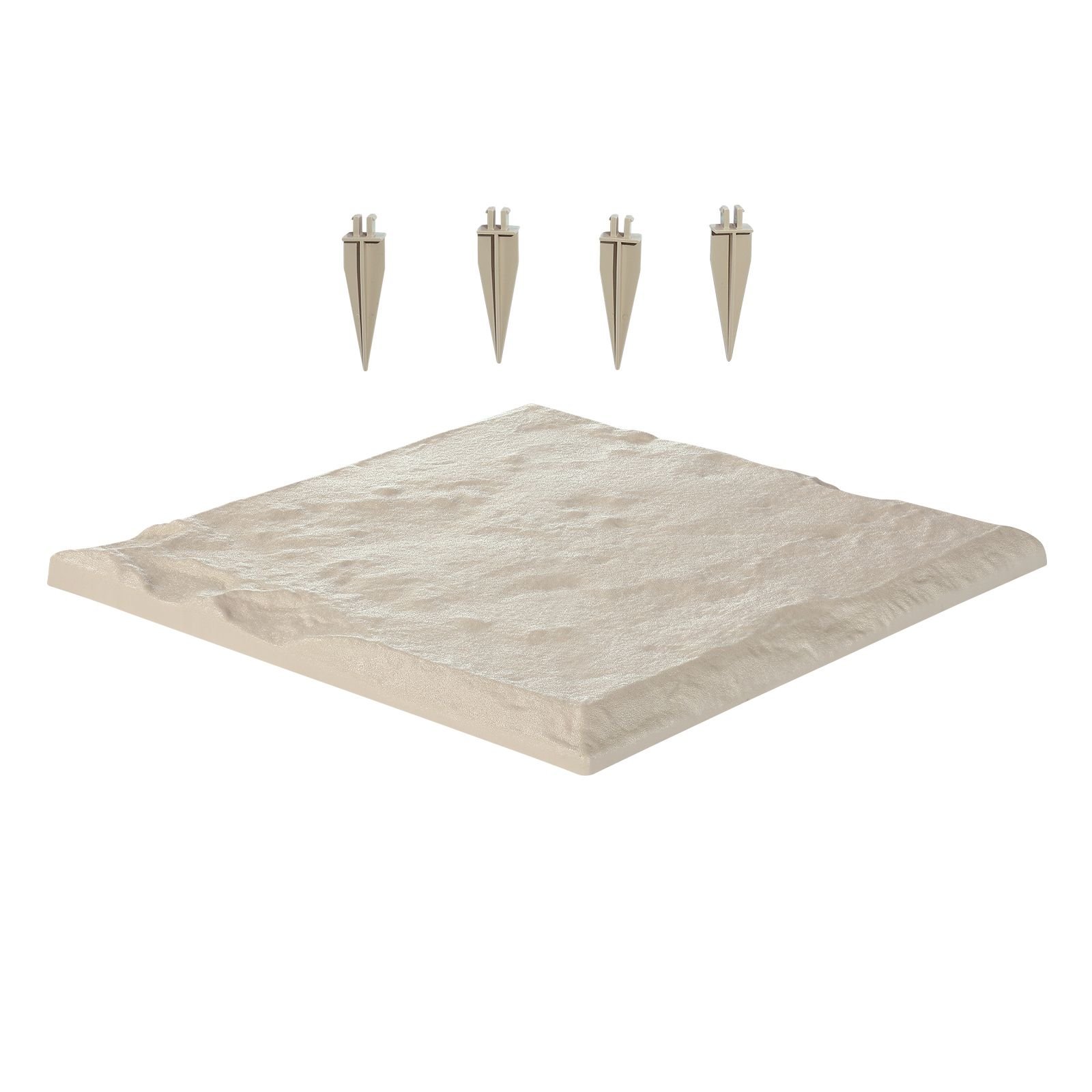 garden stepping stones, 8pcs 15.5 x 15.5 in, decorative stepping stones with stakes, weather resistant plastic pathway pavers, smooth surface, outdoor walkway for lawn patio landscape, beige