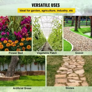 garden weed barrier fabric, 5.8 oz heavy duty landscape fabric, 4ft x 100ft weed block control for garden ground cover, woven geotextile fabric for landscaping, gardening, underlayment, black