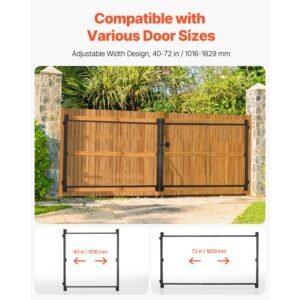 gate building kit, fits 40 to 72 in wide openings, up from 4 to 5 ft high fence, adjustable gate building kit, anti sag full gate frame kit with latch lock and screws, for wooden fence, iron