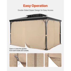 gazebo curtains outdoor 12 x 10 x 73 gazebos 4 panel sidewall gazebo privacy curtains with zippers outdoor curtain replacement for patio canopy only curtain khaki 3.jpg