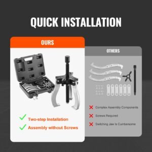 gear puller set, 3" and 7" puller kit, 3 jaw gear bearing flywheel pulley removal tool, 2 or 3 reversible jaws wheel puller, vertically and horizontally, external and internal, 2 piece