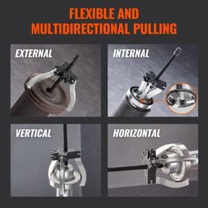 gear puller set, 3" and 7" puller kit, 3 jaw gear bearing flywheel pulley removal tool, 2 or 3 reversible jaws wheel puller, vertically and horizontally, external and internal, 2 piece