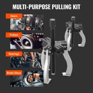 gear puller set, 3" and 7" puller kit, 3 jaw gear bearing flywheel pulley removal tool, 2 or 3 reversible jaws wheel puller, vertically and horizontally, external and internal, 2 piece