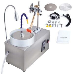 Gem Faceting Machine, 180W Jade Grinding Polishing Machine 0-2980RPM Adjustable Rotating Speed, Rock Jewel Angle Polisher with Precise Mechanical Manipulator & Scale Gem Jade Stone Crystal
