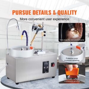 gem faceting machine, 180w jade grinding polishing machine 0 2980rpm adjustable rotating speed, rock jewel angle polisher with precise mechanical manipulator & scale gem jade stone crystal