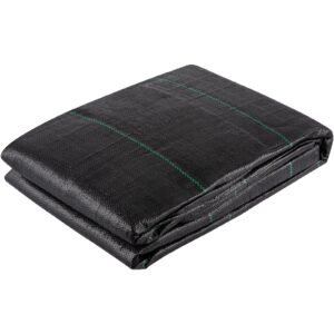 Geotextile Fabric, 12.5 x 30 ft 3.5oz Woven PP Driveway Drain Cloth with 600lbs Tensile Strength, Heavy Duty Underlayment for Soil Stabilization, Landscaping, Weed Barrier, 12.5FT30FT-3.5OZ, Bla