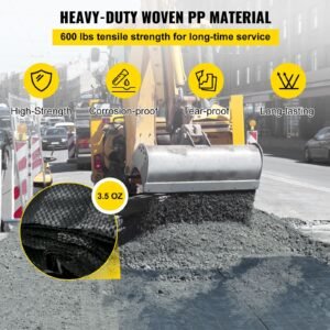 geotextile fabric, 12.5 x 50 ft 3.5oz woven pp driveway drain cloth with 600lbs tensile strength, heavy duty underlayment for soil stabilization, landscaping, weed barrier, 12.5ft50ft 3.5oz, bla