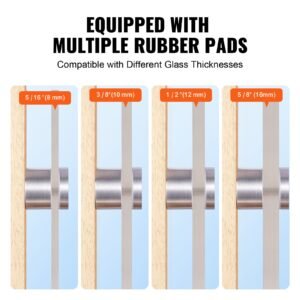 glass clamp, 10 pcs round glass railing bracket for 0.31 " 0.62 " tempered glass, 316 stainless steel glass mounting clamp, glass shelf bracket for balcony, garden, pool, stair, silver