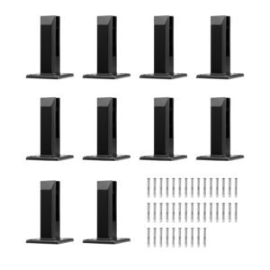 Glass Clamp, 10 PCS Square Glass Railing Bracket for 0.31 "-0.47 " Tempered Glass, 304 Stainless Steel Glass Mounting Clamp, 0.12' Thick Glass Shelf Bracket for Balcony, Garden, Deck, Stair