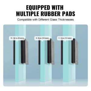glass clamp, 4 pcs rectangle glass railing bracket for 0.31 " 0.47 " tempered glass, 304 stainless steel glass mounting clamp, 0.2' thick glass shelf bracket for balcony, garden, pool, stair