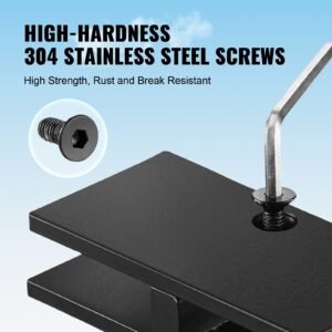 glass clamp, 4 pcs rectangle glass railing bracket for 0.31 " 0.47 " tempered glass, 304 stainless steel glass mounting clamp, 0.2' thick glass shelf bracket for balcony, garden, pool, stair