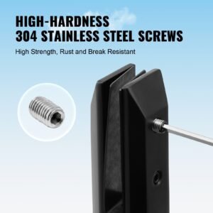 glass clamp, 4 pcs square glass railing bracket for 0.31 " 0.47 " tempered glass, 304 stainless steel glass mounting clamp, 0.12' thick glass shelf bracket for balcony, garden, deck, stair